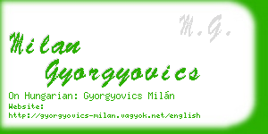 milan gyorgyovics business card