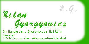 milan gyorgyovics business card